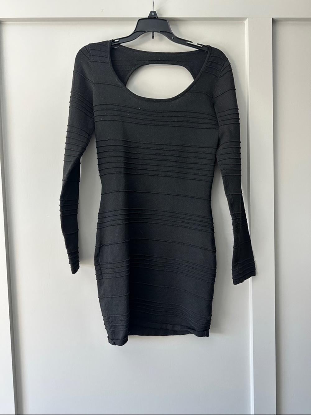 Derek Heart Black Long Sleeve Cutout Bodycon Dress